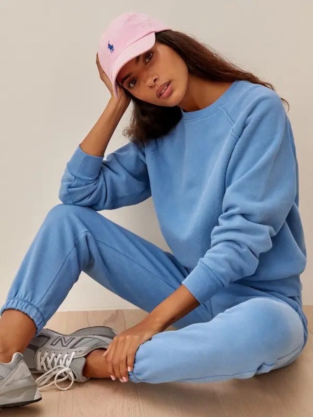 Reformation | Rio Sweatshirt & Classic Sweatpant Set in Parisian Blue XS